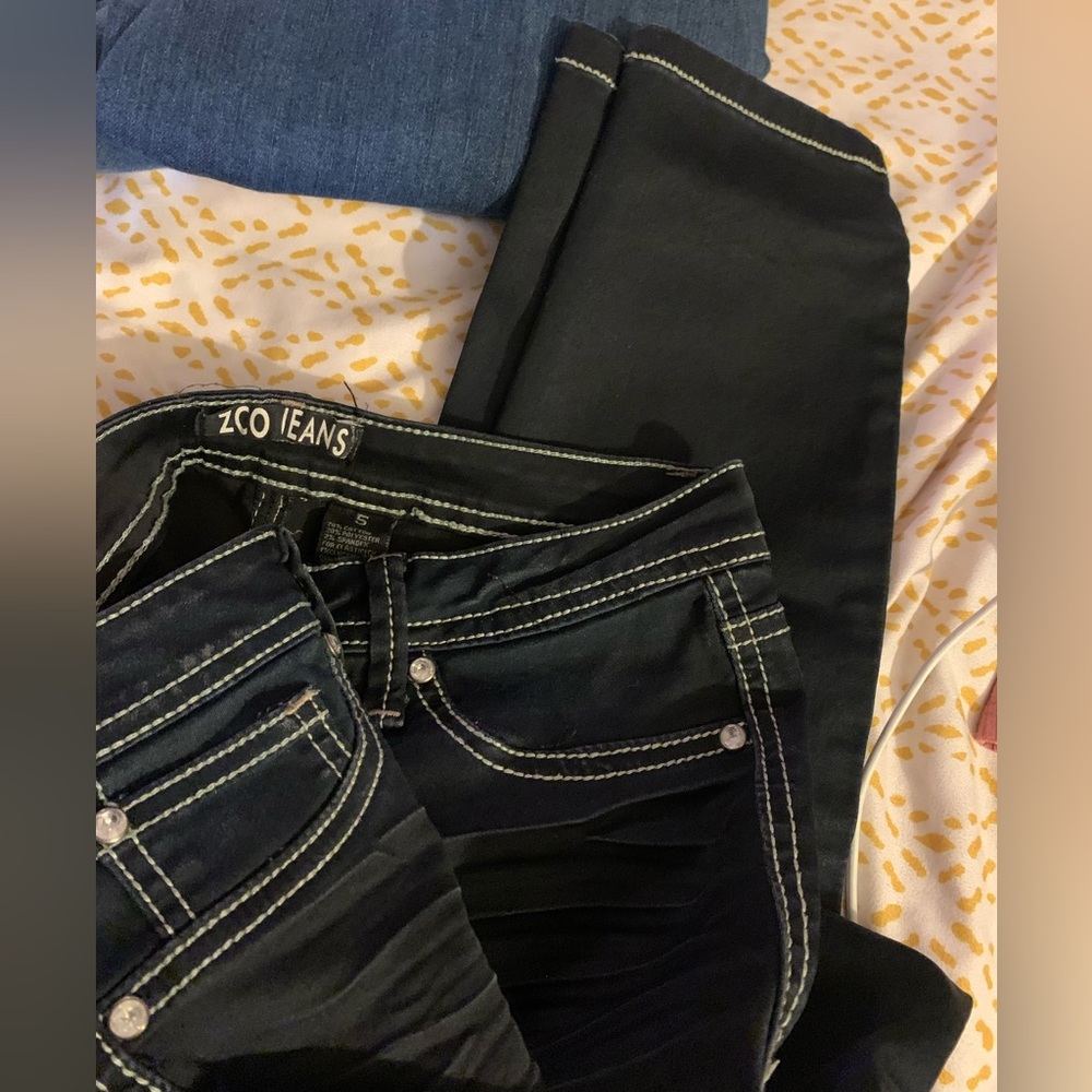 Dark blue jeans